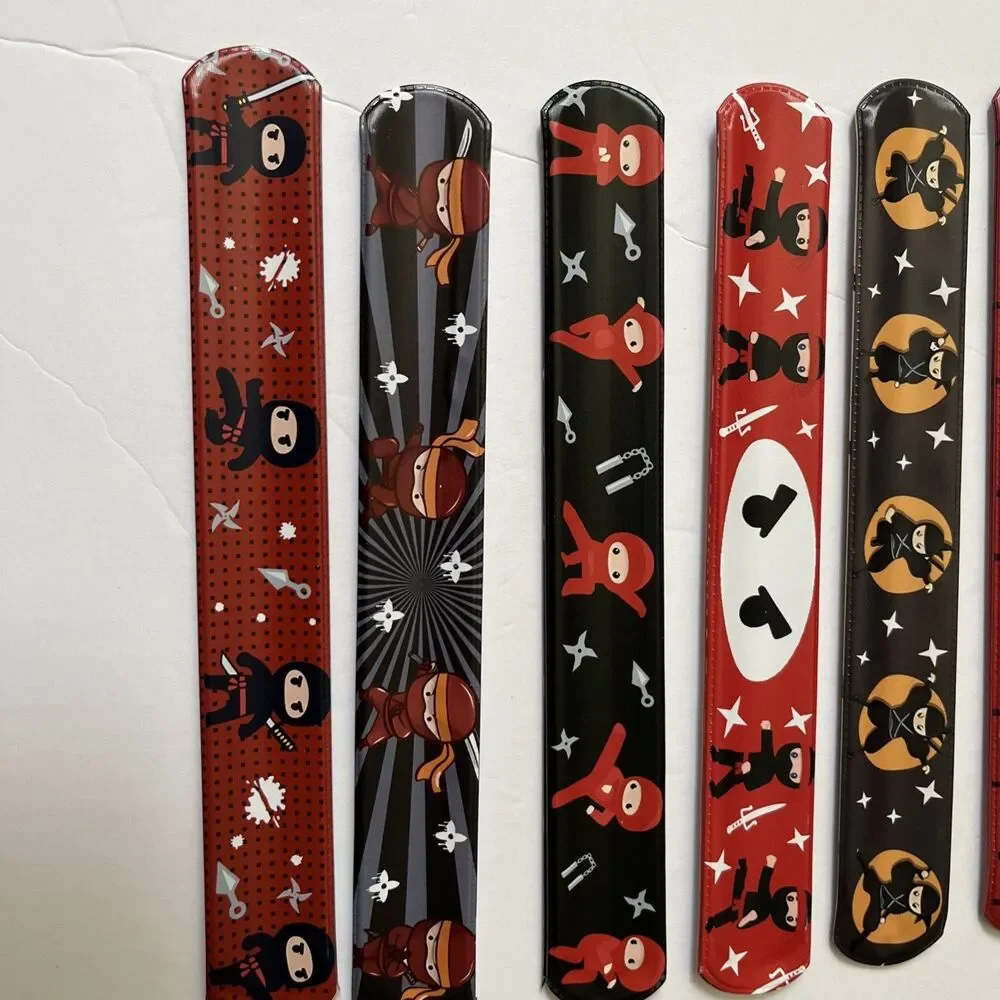 Ninja Slap Party Favor Bracelets 48 Pack Treasure Box 12 Designs 4 Each Design